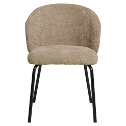Chaise beige en bouclette avec dossier rond (lot de 2) MONTREUX
