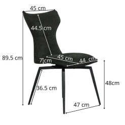 Chaise beige pivotante en velours avec passepoil (lot de 2) LOMBARDIE
