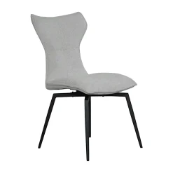 Chaise beige pivotante en velours avec passepoil (lot de 2) LOMBARDIE