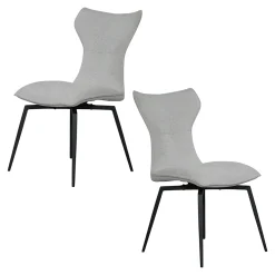 Chaise beige pivotante en velours avec passepoil (lot de 2) LOMBARDIE