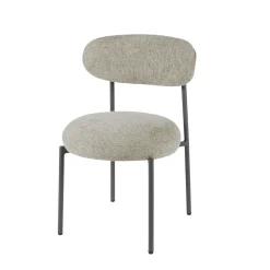 Chaise beige sable moderne en velours tissé (lot de 2) CREEK