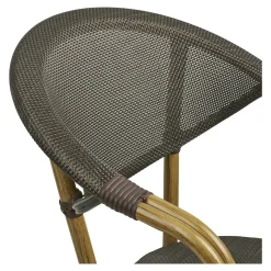 Chaise bistrot en textilène brun et bambou (lot de 2)