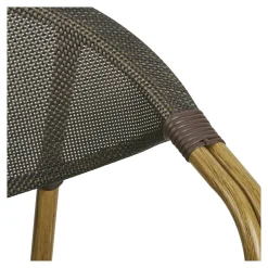 Chaise bistrot en textilène brun et bambou (lot de 2)