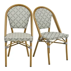 Chaise bistrot grise en textilène (lot de 2) TORANO