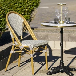 Chaise bistrot grise en textilène (lot de 2) TORANO