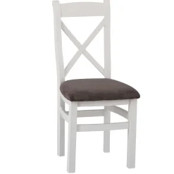 Chaise blanche en chêne avec dossier croisé (lot de 2) NAXOS