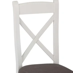 Chaise blanche en chêne avec dossier croisé (lot de 2) NAXOS
