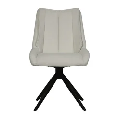 Chaise blanche pivotante en velours texturé (lot de 2) IENA