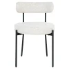 Chaise blanche ronde en tissu bouclette (lot de 2) SAVONE