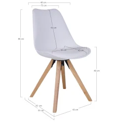 Chaise blanche scandinave pieds bois (lot de 2) LOTA