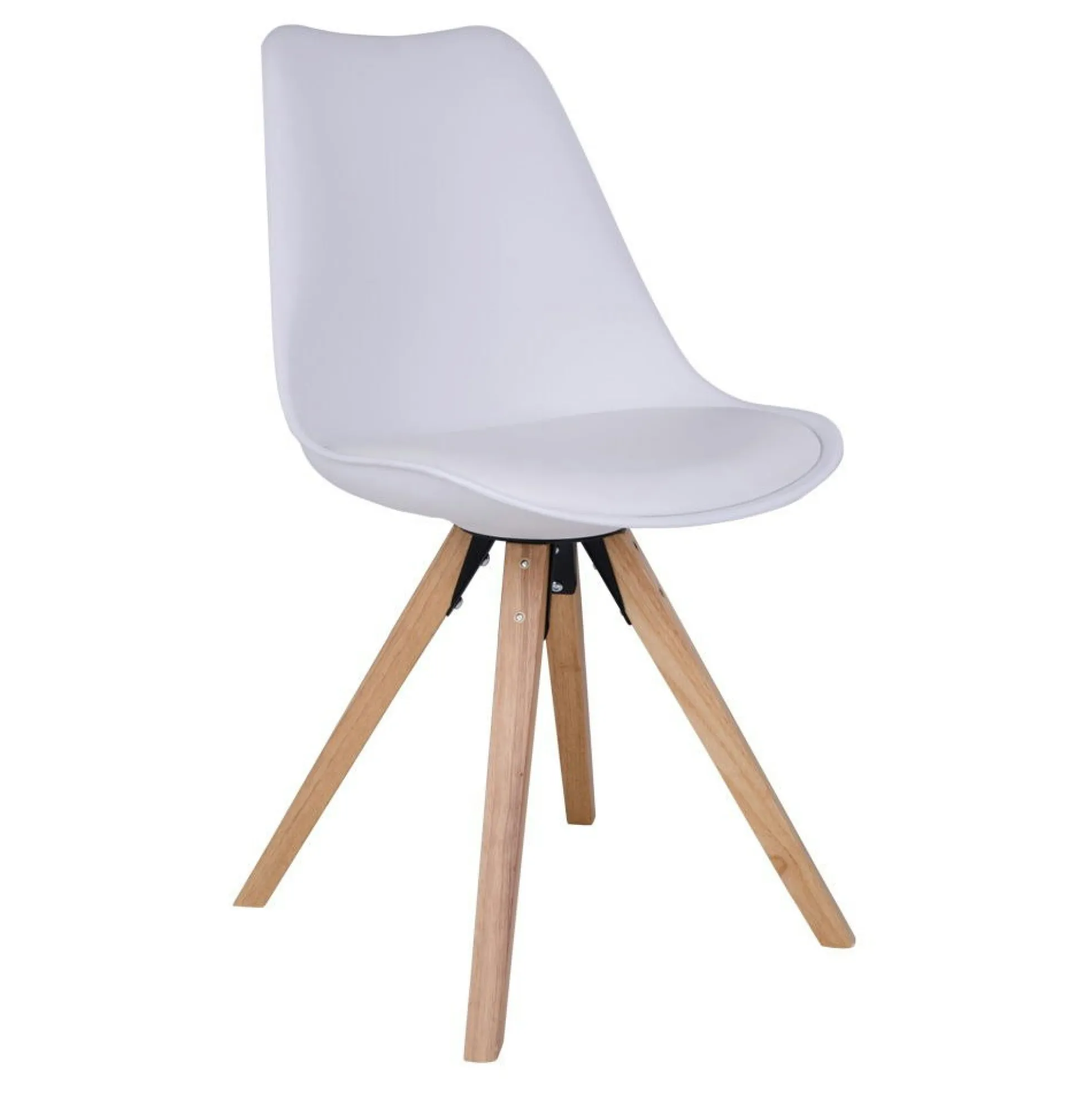 Chaise blanche scandinave pieds bois (lot de 2) LOTA