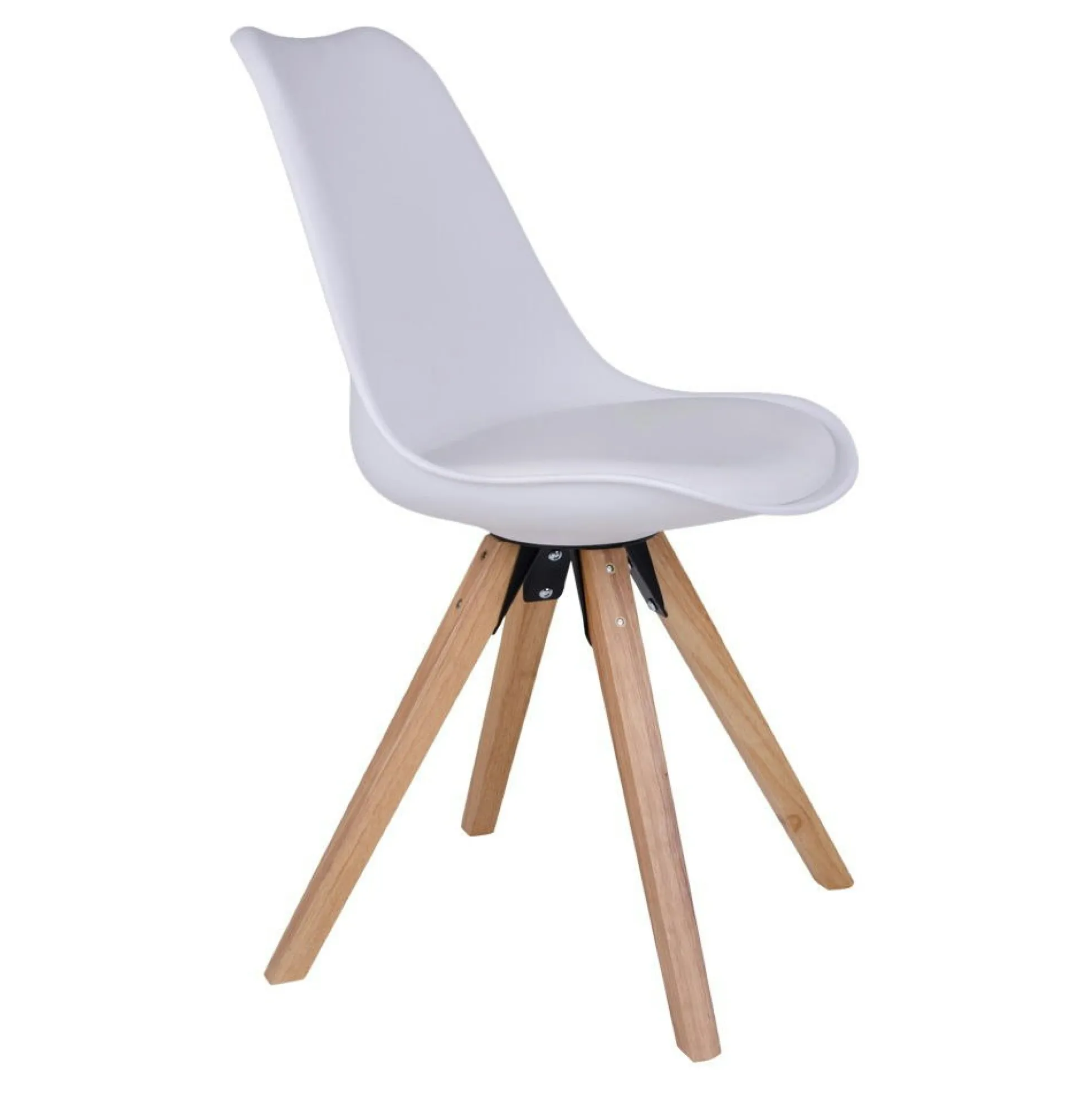Chaise blanche scandinave pieds bois (lot de 2) LOTA