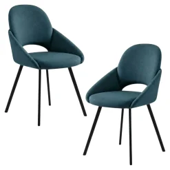 Chaise bleue à accoudoirs intégrés (x2) AUREN
