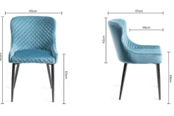 Chaise bleue en velours (lot de 2) ARLINGTON