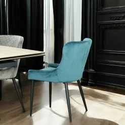 Chaise bleue en velours (lot de 2) ARLINGTON