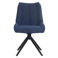 Chaise bleu nuit pivotante en velours texturé (lot de 2) IENA