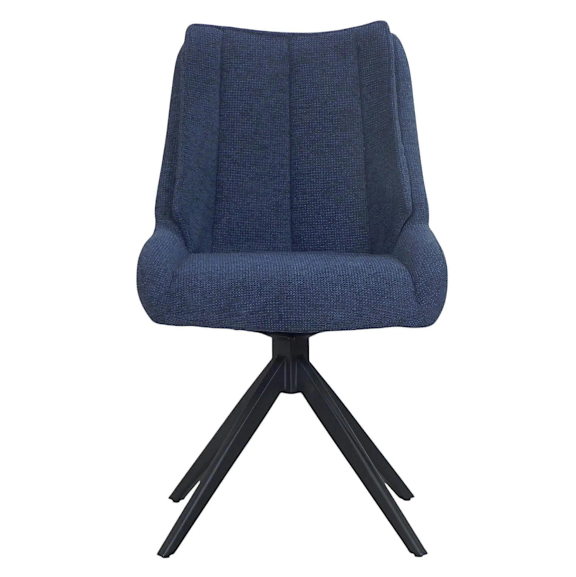 Chaise bleu nuit pivotante en velours texturé (lot de 2) IENA
