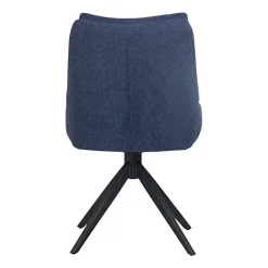 Chaise bleu nuit pivotante en velours texturé (lot de 2) IENA