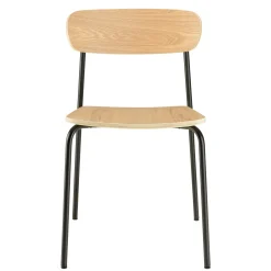 Chaise bois et métal noir style écolier (lot de 2) TIM