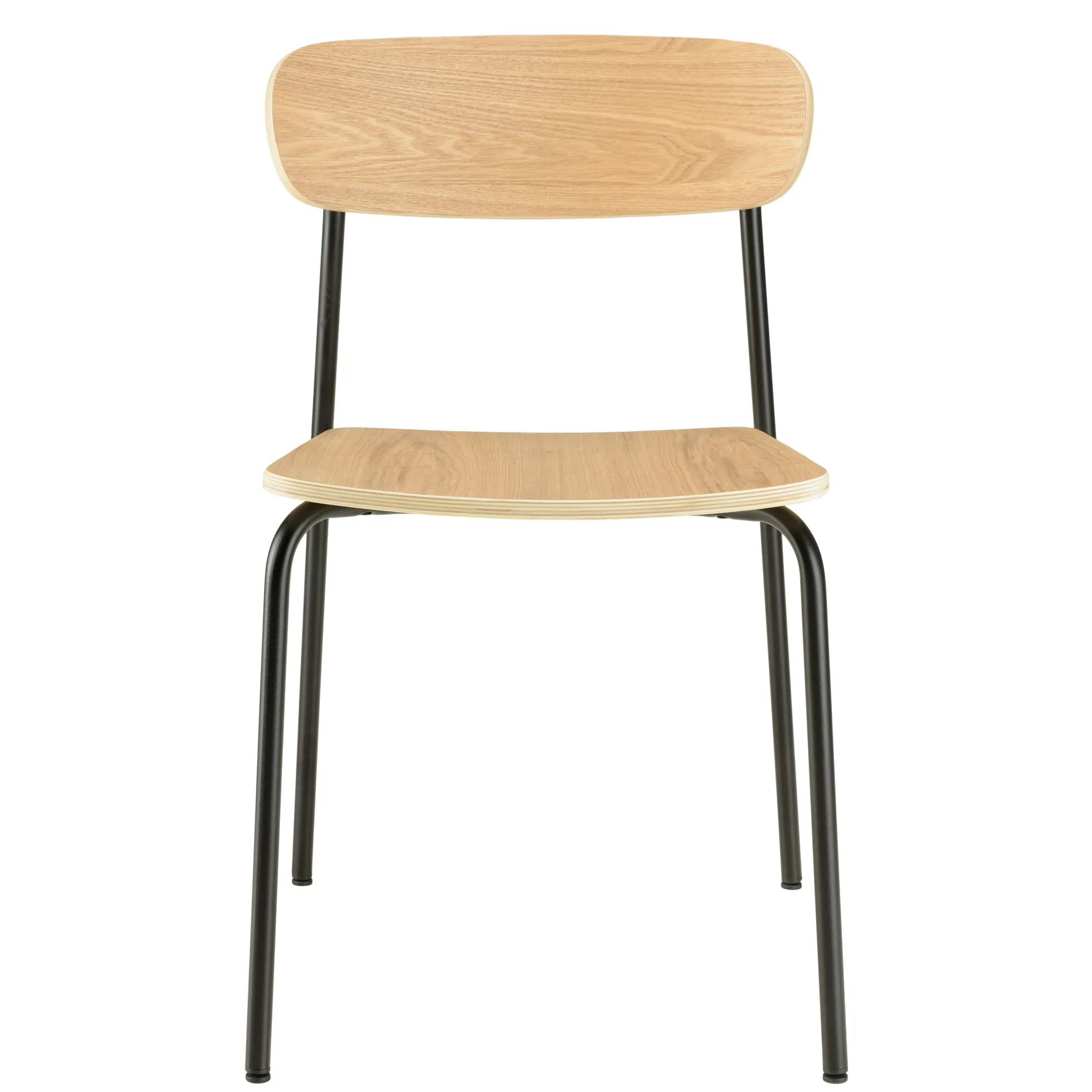 Chaise bois et métal noir style écolier (lot de 2) TIM