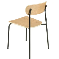 Chaise bois et métal noir style écolier (lot de 2) TIM