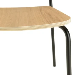 Chaise bois et métal noir style écolier (lot de 2) TIM