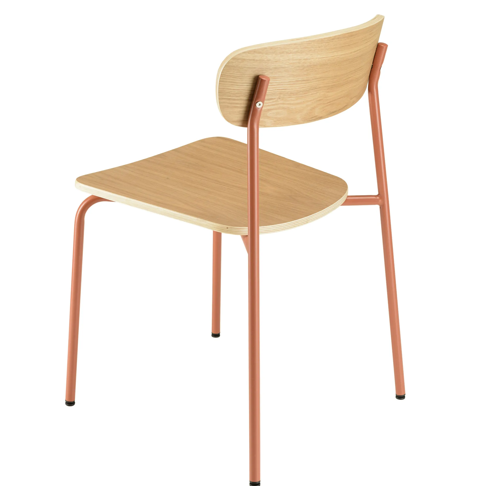 Chaise bois et métal terracota style écolier (lot de 2) TIM