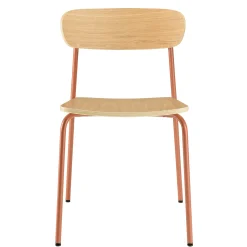 Chaise bois et métal terracota style écolier (lot de 2) TIM