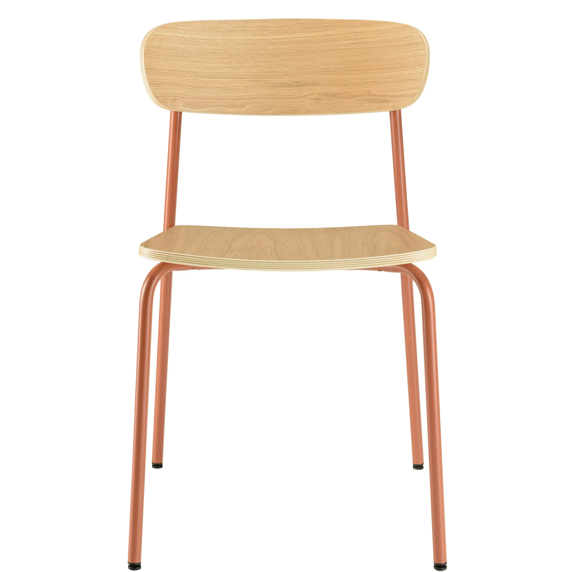 Chaise bois et métal terracota style écolier (lot de 2) TIM