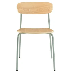 Chaise bois et métal vert pale style écolier (lot de 2) TIM