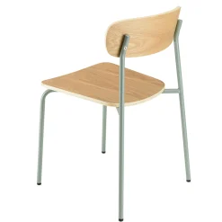Chaise bois et métal vert pale style écolier (lot de 2) TIM