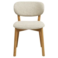 Chaise bois et tissu beige (lot de 2) AMSTERDAM
