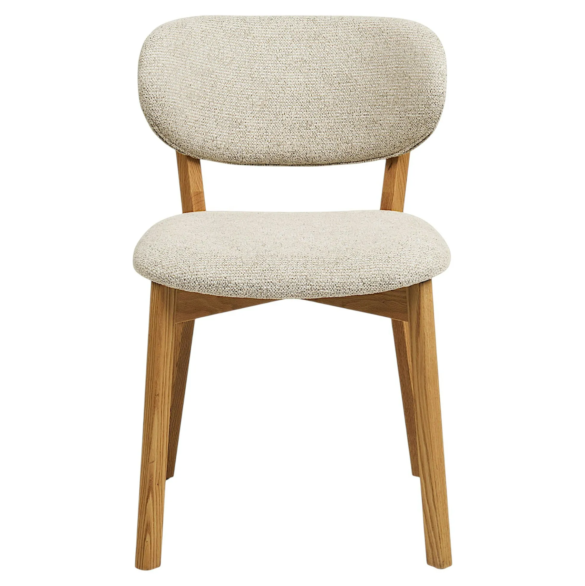 Chaise bois et tissu beige (lot de 2) AMSTERDAM
