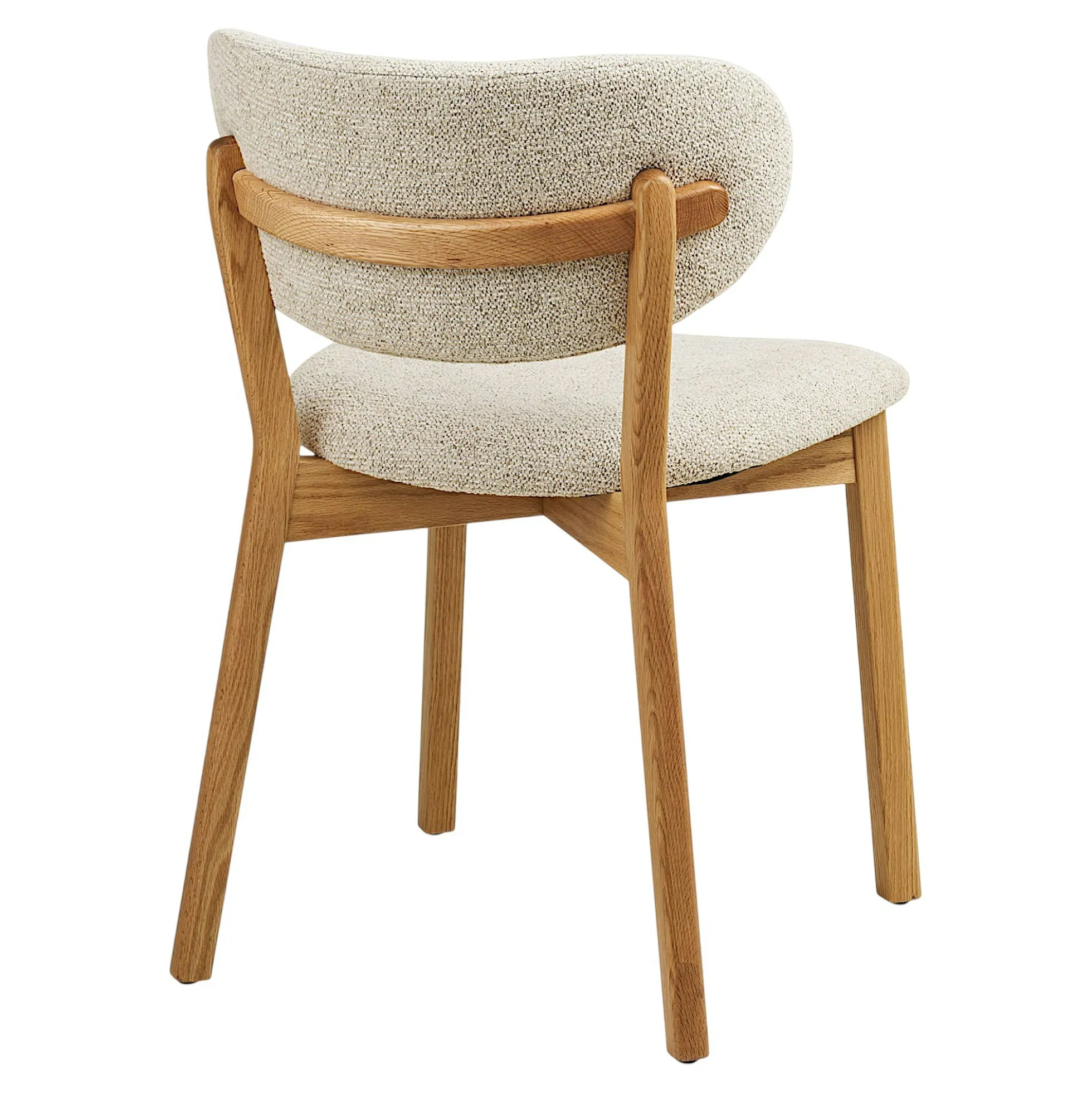 Chaise bois et tissu beige (lot de 2) AMSTERDAM