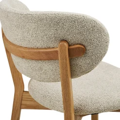 Chaise bois et tissu beige (lot de 2) AMSTERDAM