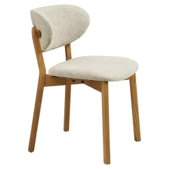 Chaise bois et tissu beige (lot de 2) AMSTERDAM