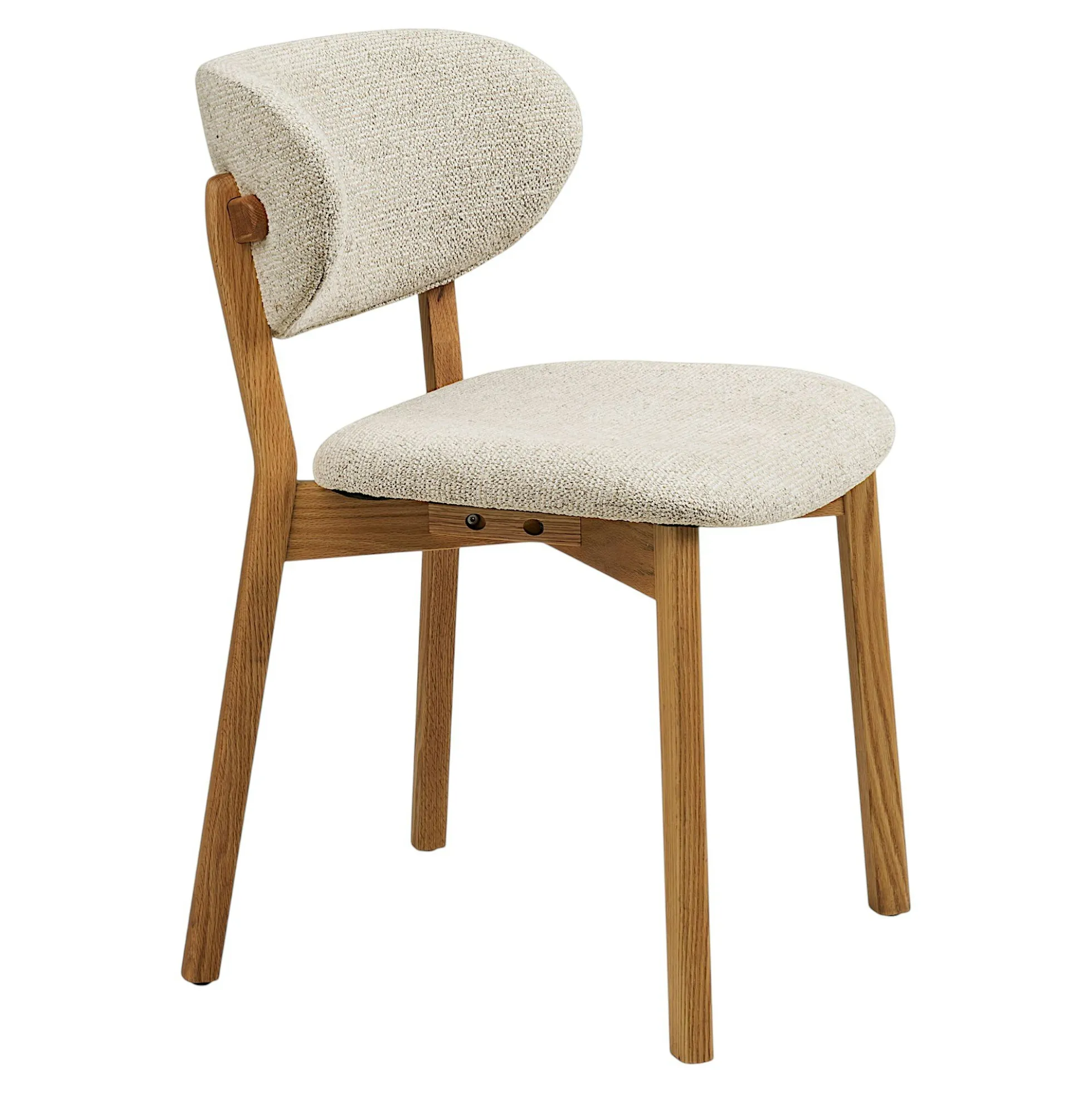 Chaise bois et tissu beige (lot de 2) AMSTERDAM
