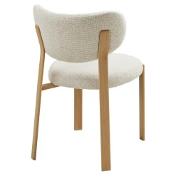 Chaise bois et tissu sable (lot de 2) AMSTERDAM