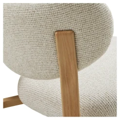 Chaise bois et tissu sable (lot de 2) AMSTERDAM
