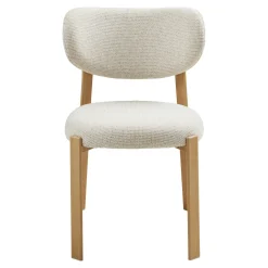 Chaise bois et tissu sable (lot de 2) AMSTERDAM