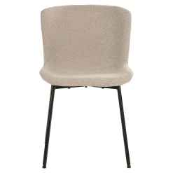 Chaise bouclette beige pieds noirs montants (lot de 2) SAVONE
