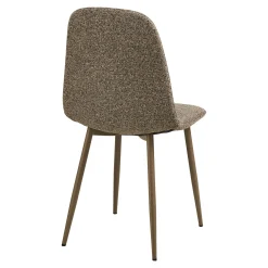 Chaise bouclette taupe avec pieds métal (lot de 2) BERLIN