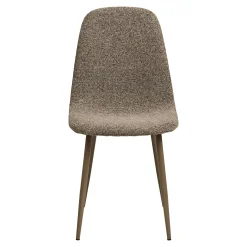Chaise bouclette taupe avec pieds métal (lot de 2) BERLIN