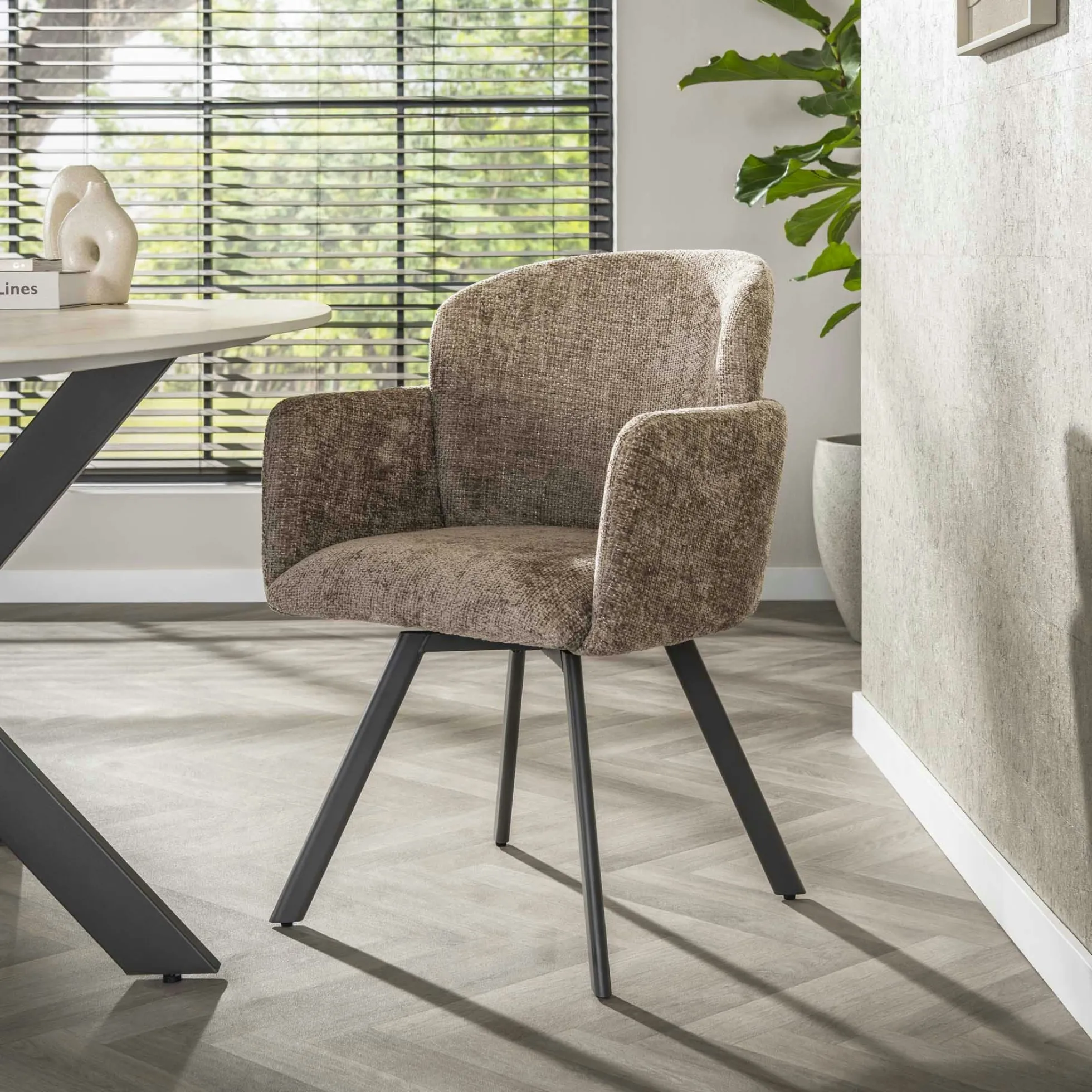 Chaise bureau pivotante beige chaud texturé (lot de 2) CREEK