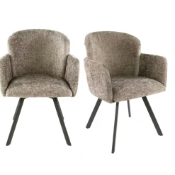 Chaise bureau pivotante beige chaud texturé (lot de 2) CREEK