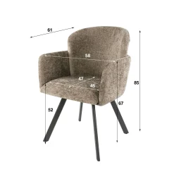 Chaise bureau pivotante beige chaud texturé (lot de 2) CREEK
