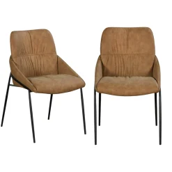 Chaise camel à dossier plissé (lot de 2) OKA