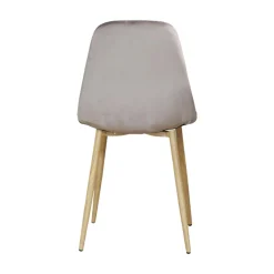 Chaise capitonnée velours gris taupe HAWAI (lot de 2)