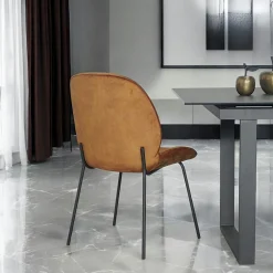 Chaise contemporaine en velours doré FLORENCE (lot 2)