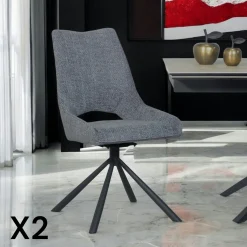 Chaise contemporaine pivotante anthracite (lot de 2) LIGURIE